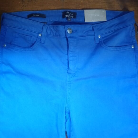 NWT NYDJ FOR CHICO'S flawless contour skinny ankle jeans in amparo blue (sz10) - Picture 3 of 12